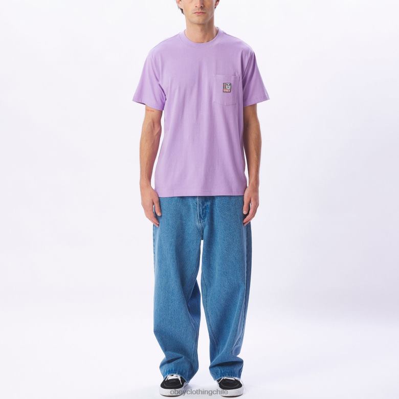 ropa 40VX801 hombres camiseta con bolsillo de puntos OBEY lavanda digital