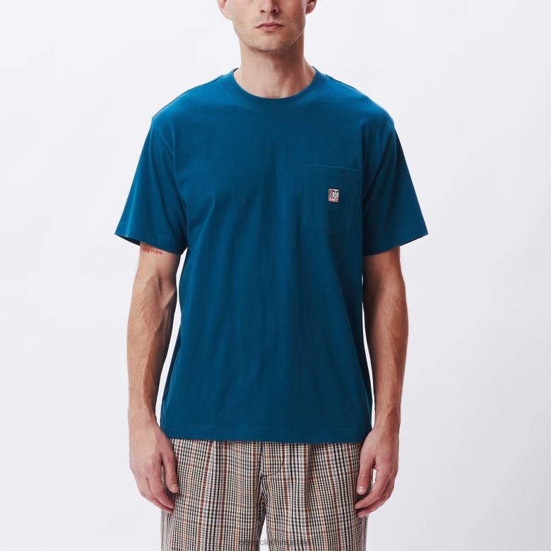 ropa 40VX803 hombres camiseta con bolsillo de puntos OBEY océano profundo