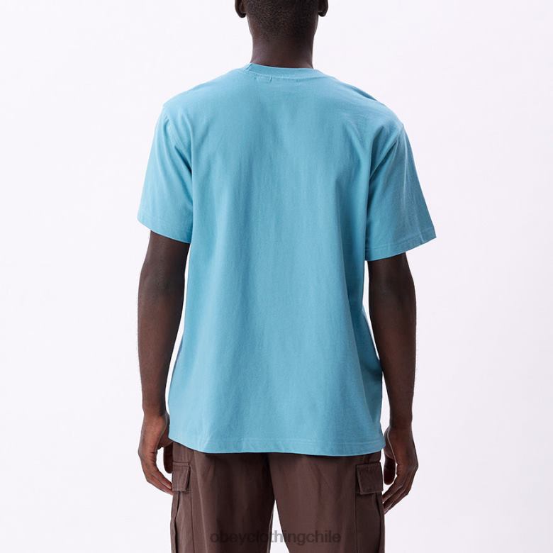 ropa 40VX805 hombres camiseta con bolsillo de puntos OBEY azul ártico