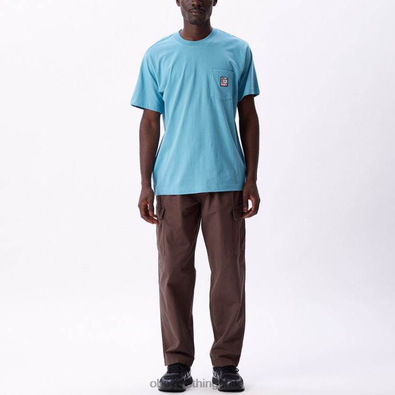 ropa 40VX805 hombres camiseta con bolsillo de puntos OBEY azul ártico