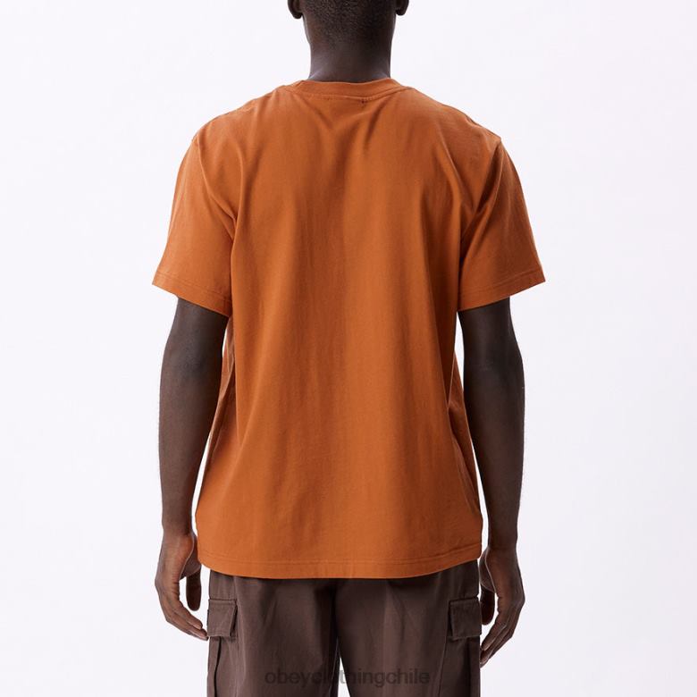 ropa 40VX806 hombres camiseta con bolsillo de puntos OBEY marrón bombay