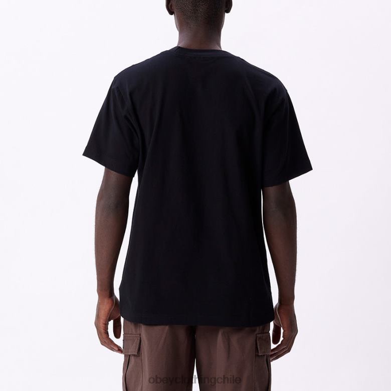 ropa 40VX807 hombres camiseta con bolsillo de puntos OBEY negro