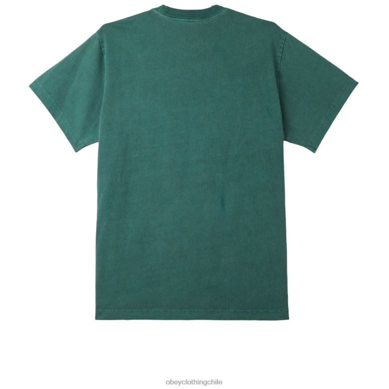 ropa 40VX808 hombres camiseta con pigmentos en minúsculas OBEY pigmento verde aventurina