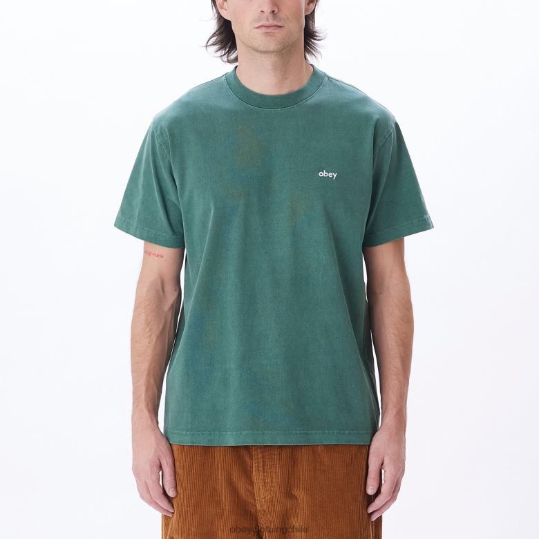 ropa 40VX808 hombres camiseta con pigmentos en minúsculas OBEY pigmento verde aventurina
