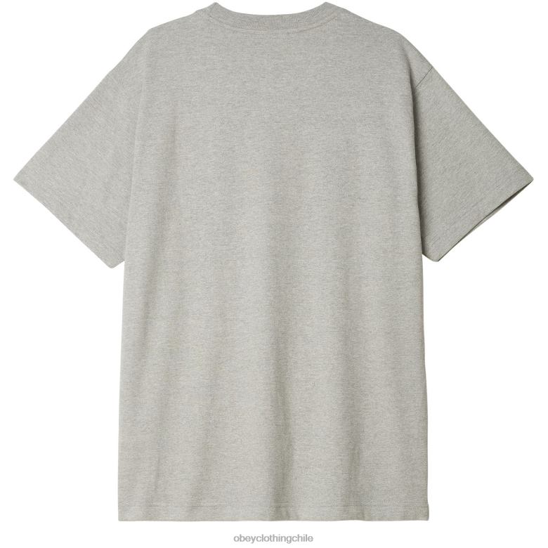 ropa 40VX836 hombres camiseta de ojos de obras establecidas OBEY gris ceniza