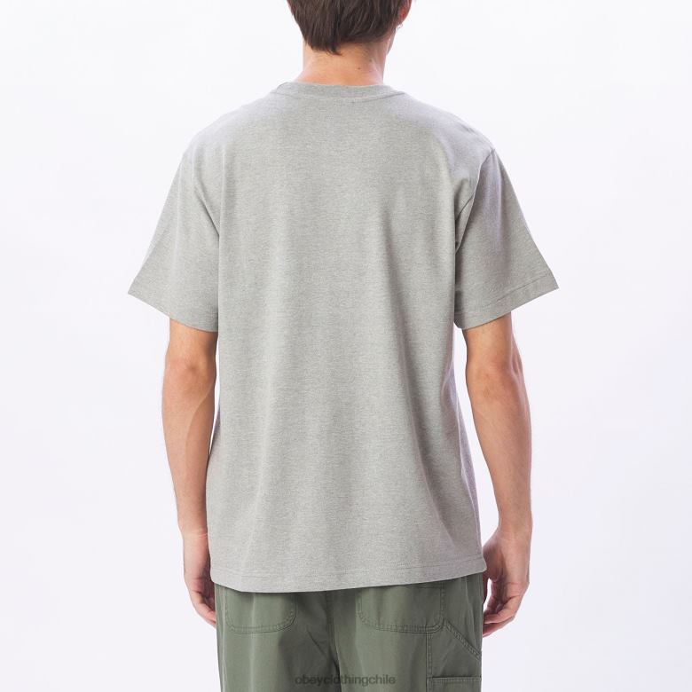 ropa 40VX836 hombres camiseta de ojos de obras establecidas OBEY gris ceniza