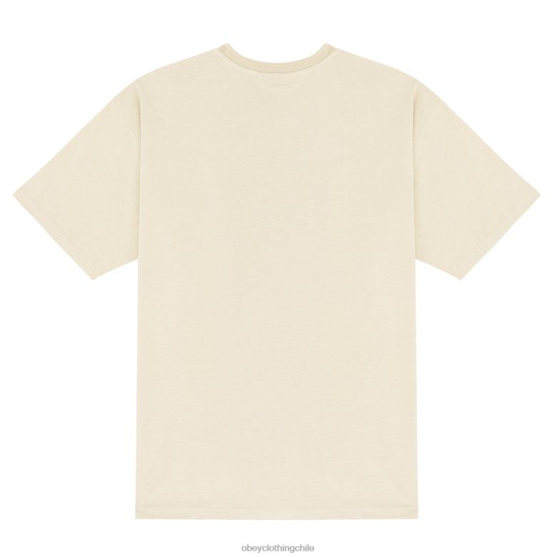 ropa 40VX838 hombres camiseta camiseta pesada OBEY X NAPAPIJRI crema
