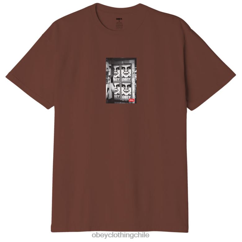 ropa 40VX842 hombres camiseta orgánica con foto icono OBEY sepia