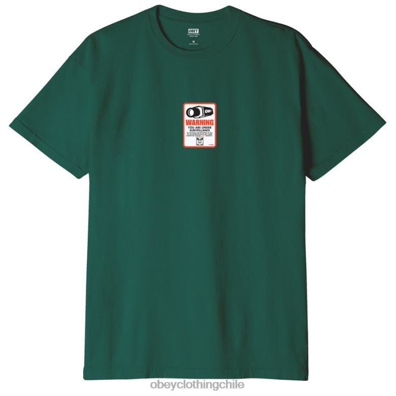 ropa 40VX843 hombres camiseta organica vigilancia OBEY aventura verde