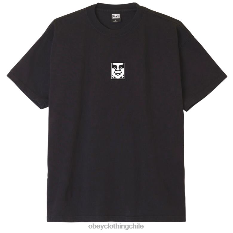 ropa 40VX847 hombres camiseta con icono de peso pesado OBEY negro