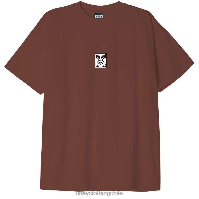 ropa 40VX849 hombres camiseta con icono de peso pesado OBEY sepia