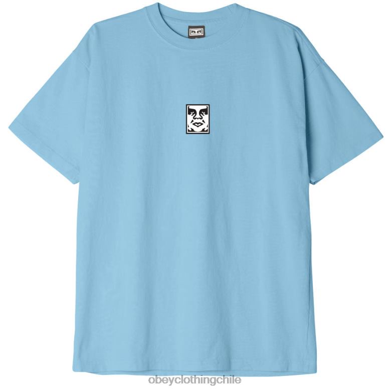 ropa 40VX853 hombres camiseta con icono de peso pesado OBEY cielo azul