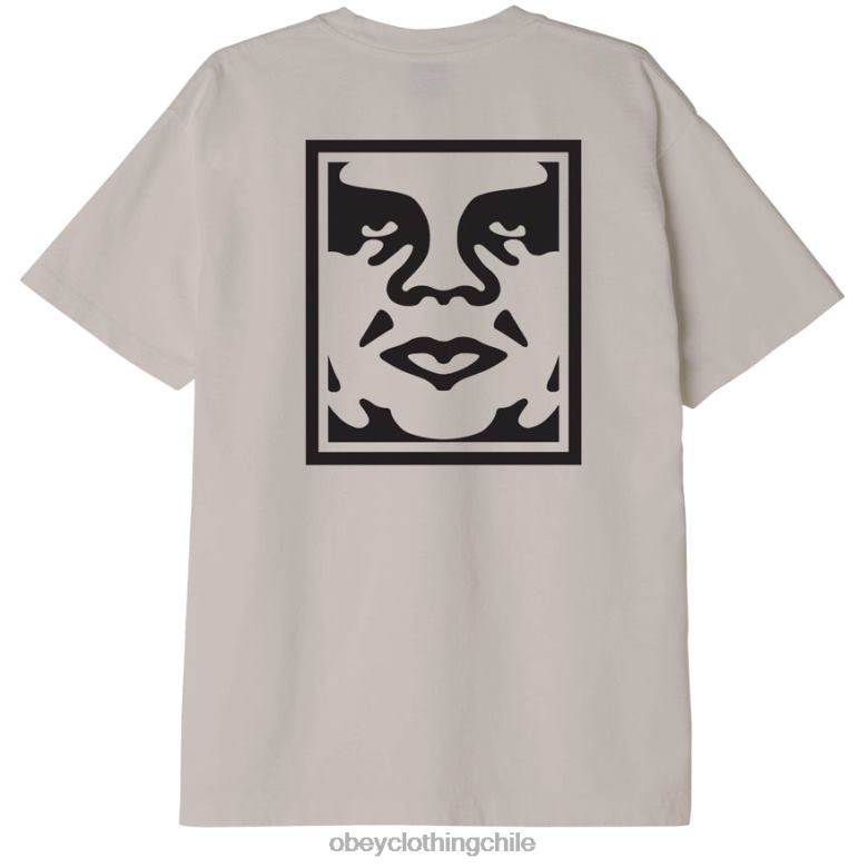 ropa 40VX854 hombres camiseta gruesa con icono en negrita OBEY Gris plateado