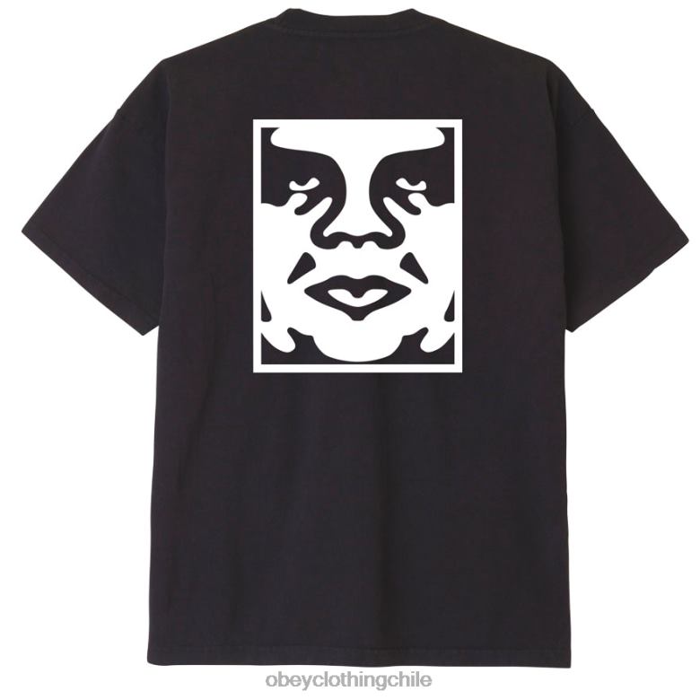ropa 40VX855 hombres camiseta gruesa con icono en negrita OBEY negro