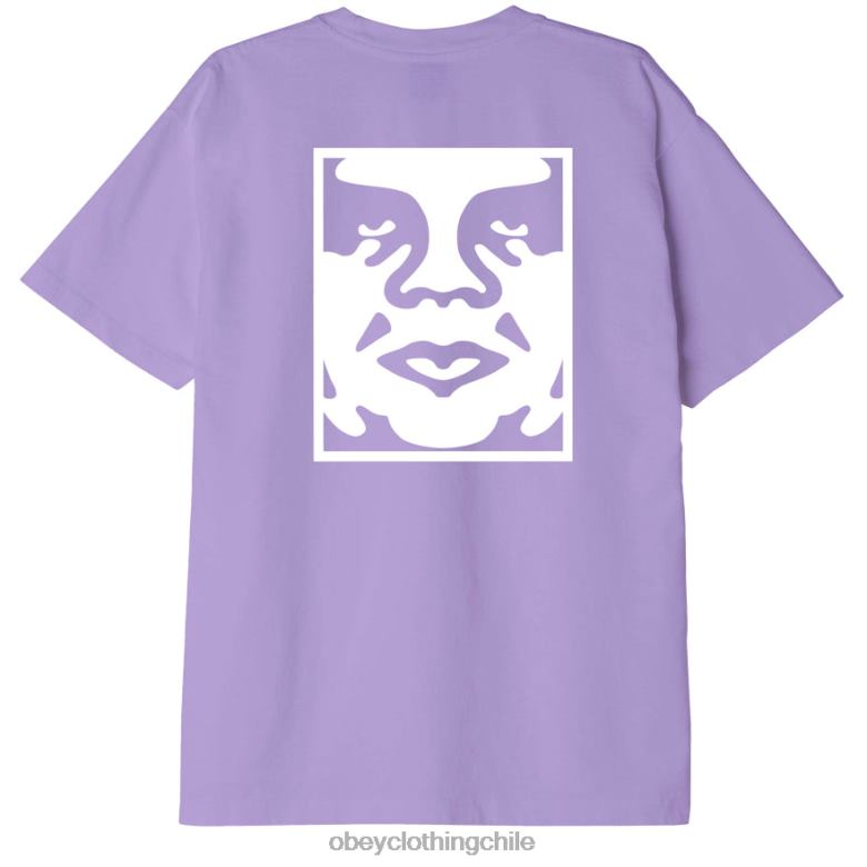 ropa 40VX856 hombres camiseta gruesa con icono en negrita OBEY lavanda digital