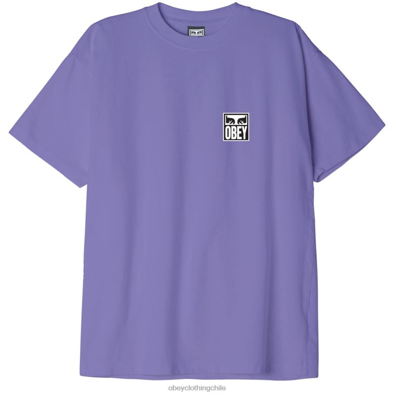 ropa 40VX863 hombres camiseta de peso pesado Eyes Icon II OBEY flor Purpura
