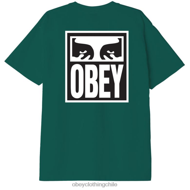 ropa 40VX867 hombres camiseta de peso pesado Eyes Icon II OBEY aventura verde