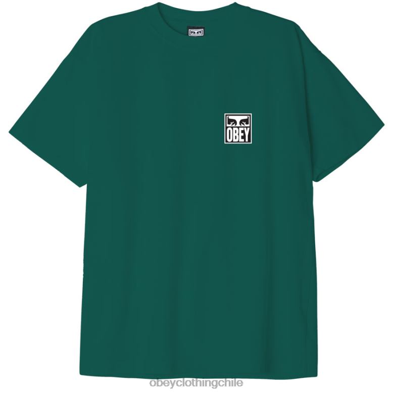 ropa 40VX867 hombres camiseta de peso pesado Eyes Icon II OBEY aventura verde