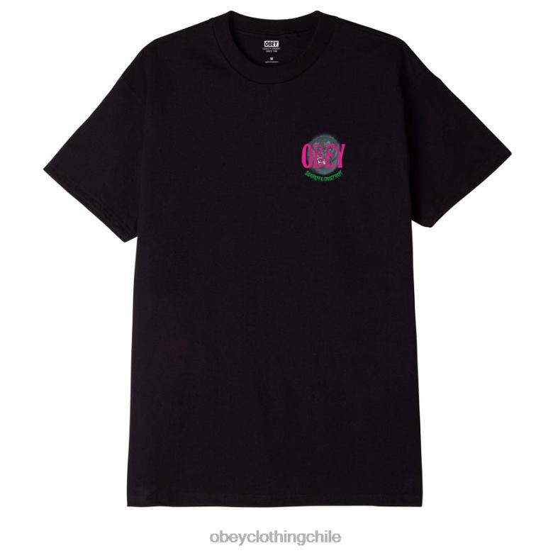 ropa 40VX885 hombres camiseta clásica buscar y destruir tigre OBEY negro