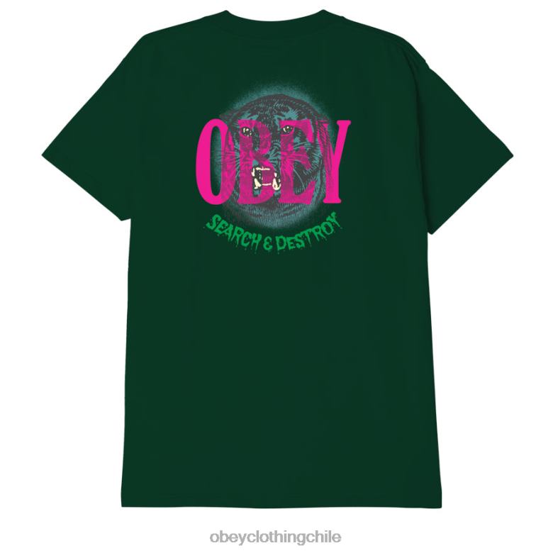 ropa 40VX886 hombres camiseta clásica buscar y destruir tigre OBEY bosque verde
