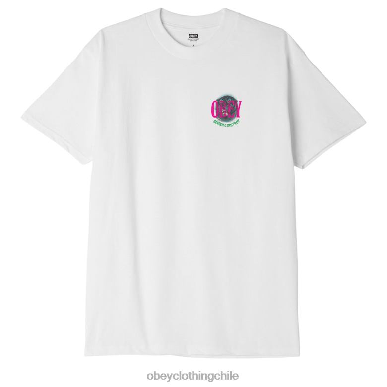 ropa 40VX887 hombres camiseta clásica buscar y destruir tigre OBEY blanco