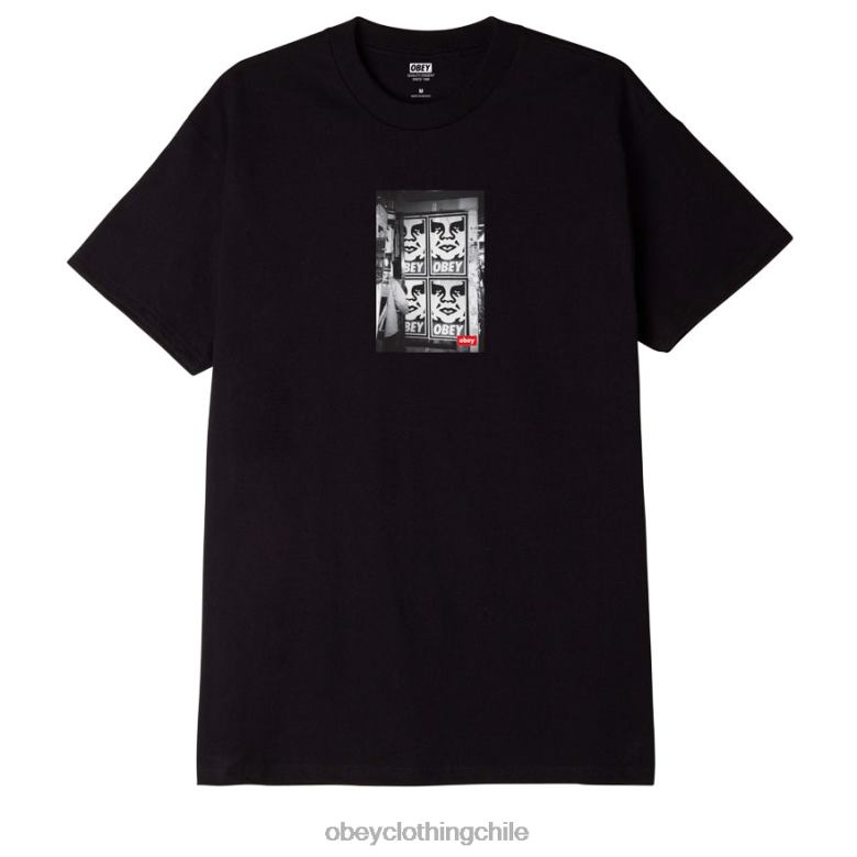 ropa 40VX891 hombres camiseta clásica con foto de icono OBEY negro