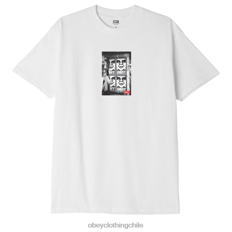 ropa 40VX894 hombres camiseta clásica con foto de icono OBEY blanco