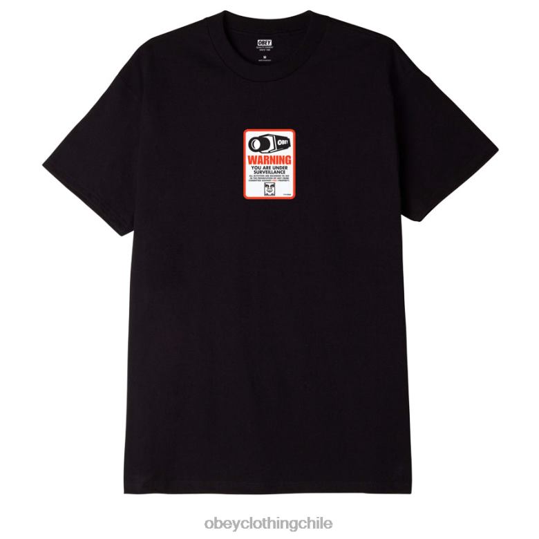 ropa 40VX895 hombres camiseta clásica de vigilancia OBEY negro