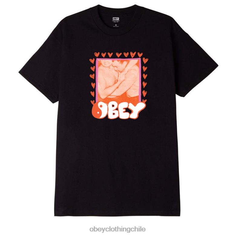 ropa 40VX899 hombres camiseta clasica de luchador OBEY negro
