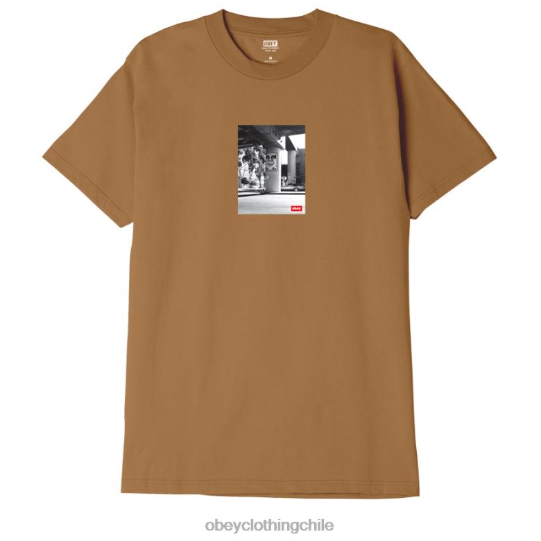 ropa 40VX908 hombres camiseta clasica de renovacion urbana OBEY azúcar morena
