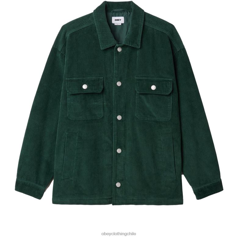 ropa 40VX748 hombres chaqueta estilo camisa de pana benny OBEY cedro oscuro