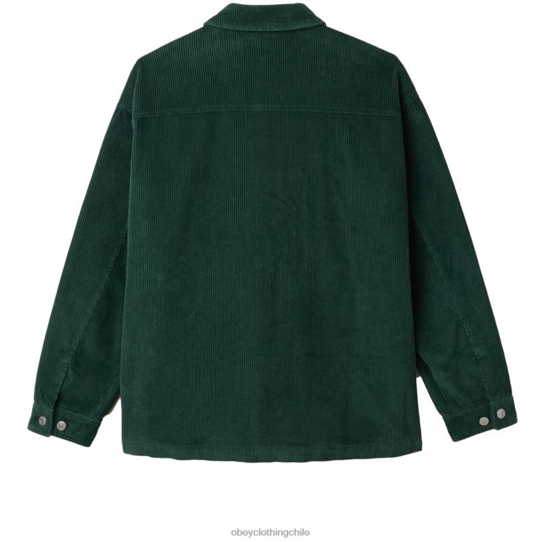 ropa 40VX748 hombres chaqueta estilo camisa de pana benny OBEY cedro oscuro