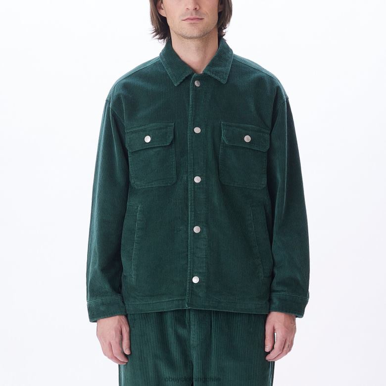 ropa 40VX748 hombres chaqueta estilo camisa de pana benny OBEY cedro oscuro