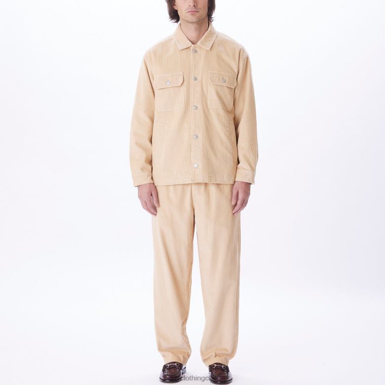 ropa 40VX749 hombres chaqueta estilo camisa de pana benny OBEY crema irlandesa