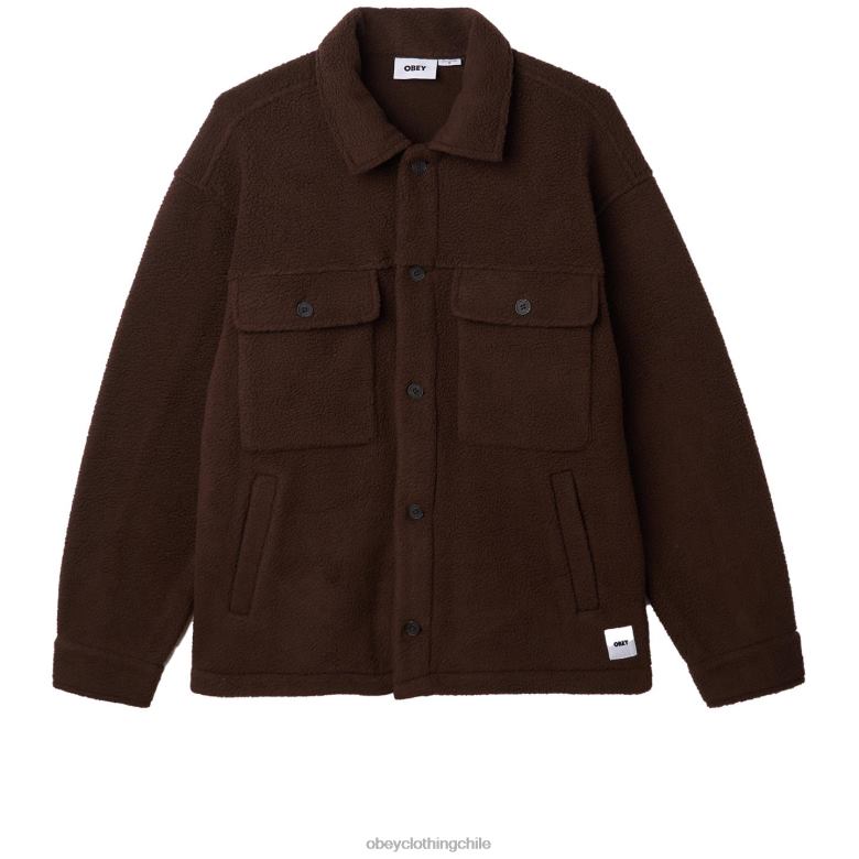 ropa 40VX750 hombres chaqueta tipo camisa thompson OBEY java marrón