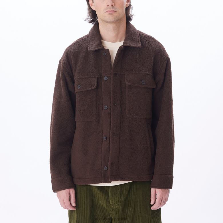 ropa 40VX750 hombres chaqueta tipo camisa thompson OBEY java marrón