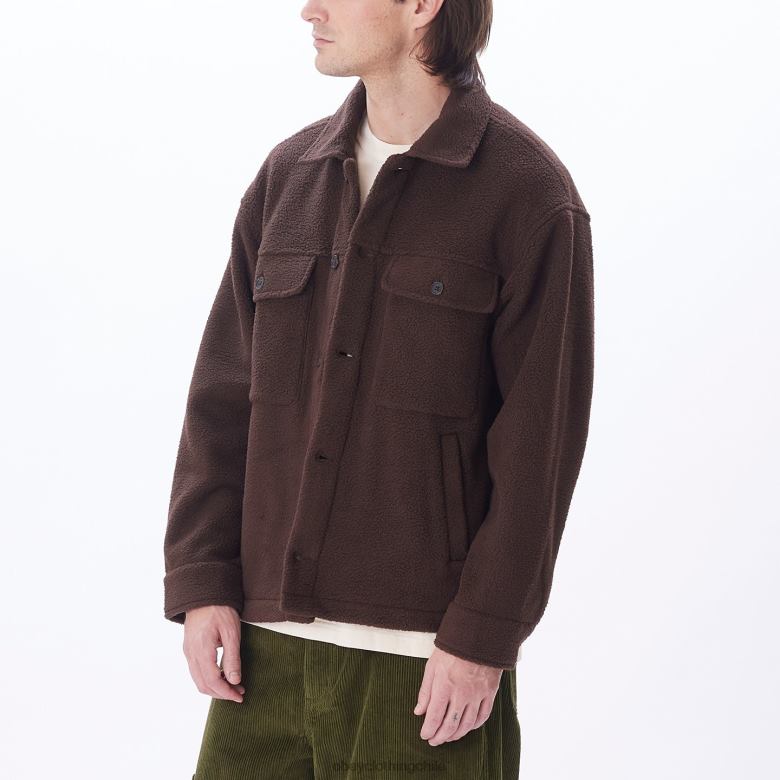 ropa 40VX750 hombres chaqueta tipo camisa thompson OBEY java marrón