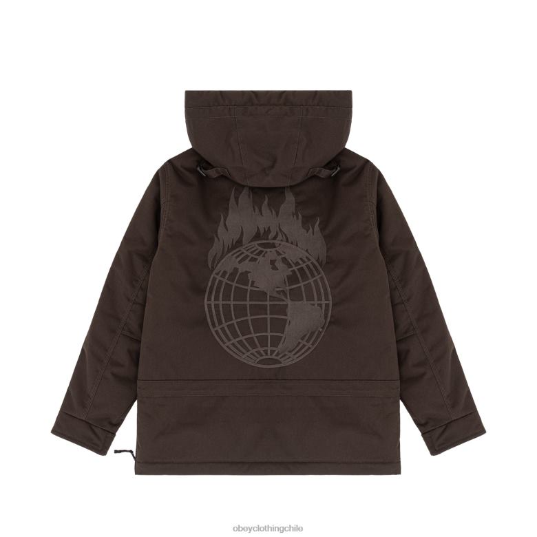 ropa 40VX810 hombres no te limites a verlo quemar skido OBEY X NAPAPIJRI marron oscuro