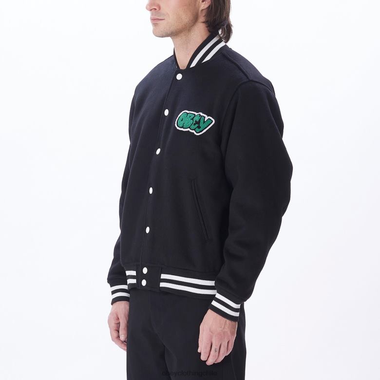 ropa 40VX811 hombres chaqueta universitaria roll call OBEY negro