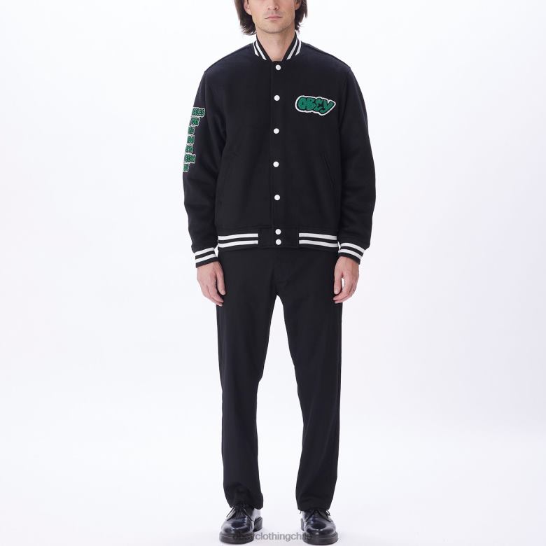 ropa 40VX811 hombres chaqueta universitaria roll call OBEY negro