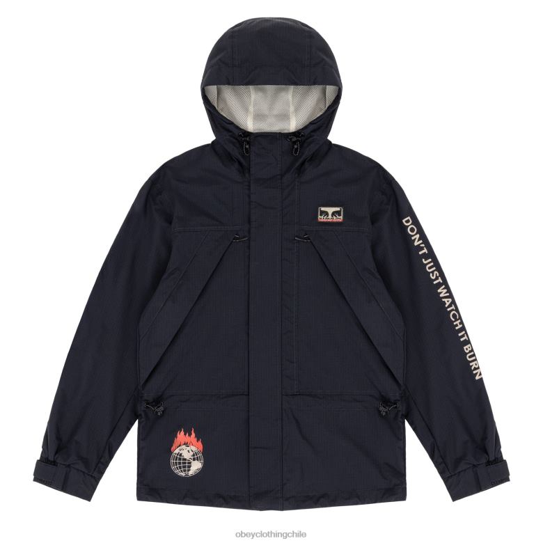 ropa 40VX814 hombres no te limites a mirar cómo se quema la chaqueta OBEY X NAPAPIJRI negro