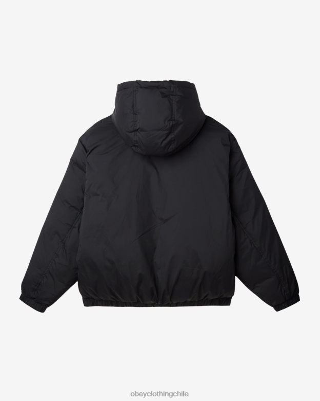 ropa 40VX815 hombres chaqueta con capucha retirada OBEY negro