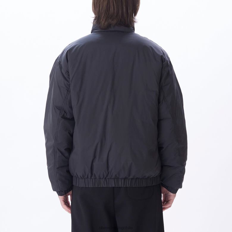 ropa 40VX817 hombres anorak con cuello alto de estudio OBEY negro