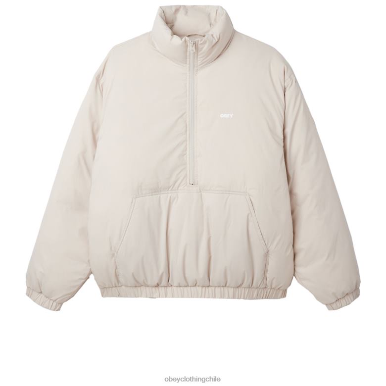 ropa 40VX818 hombres anorak con cuello alto de estudio OBEY Gris plateado