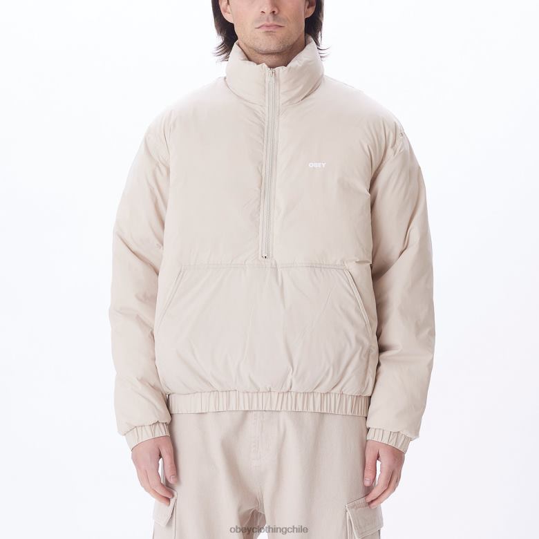 ropa 40VX818 hombres anorak con cuello alto de estudio OBEY Gris plateado