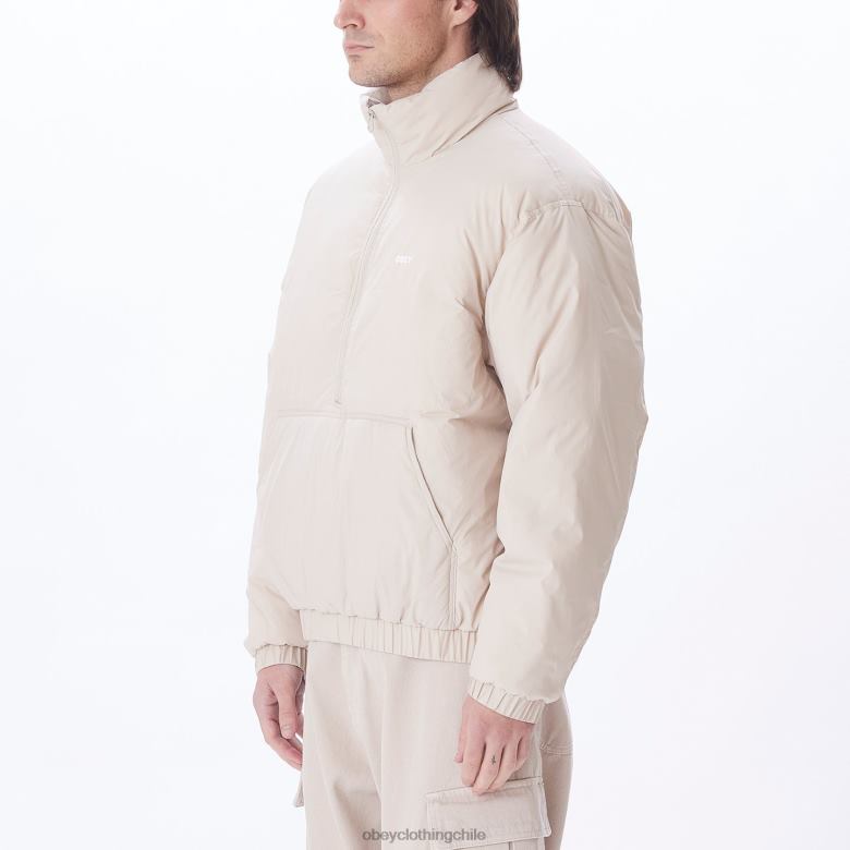 ropa 40VX818 hombres anorak con cuello alto de estudio OBEY Gris plateado