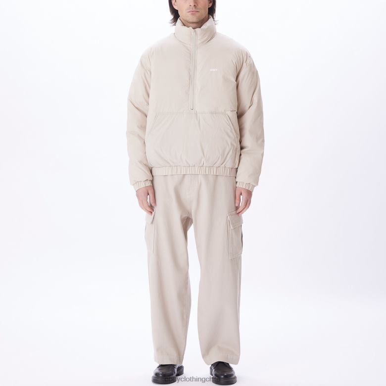 ropa 40VX818 hombres anorak con cuello alto de estudio OBEY Gris plateado