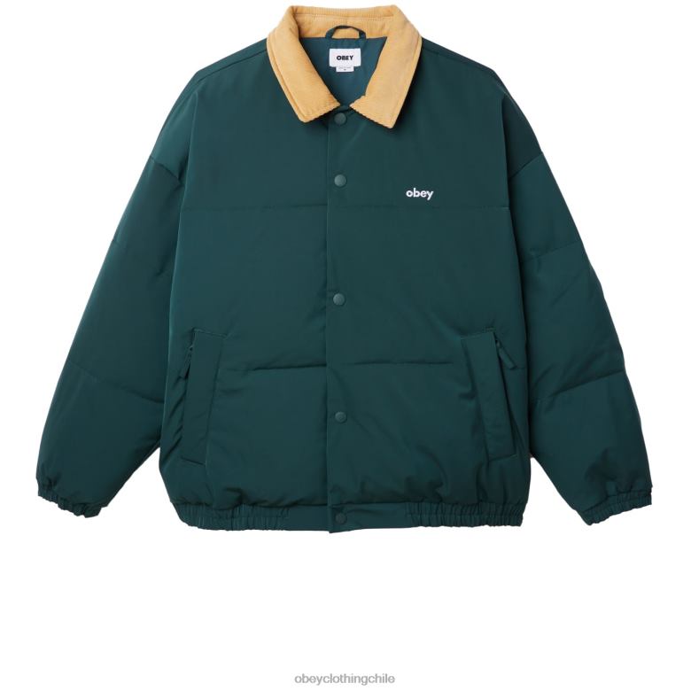 ropa 40VX819 hombres chaqueta susurra OBEY frontones verdes múltiples