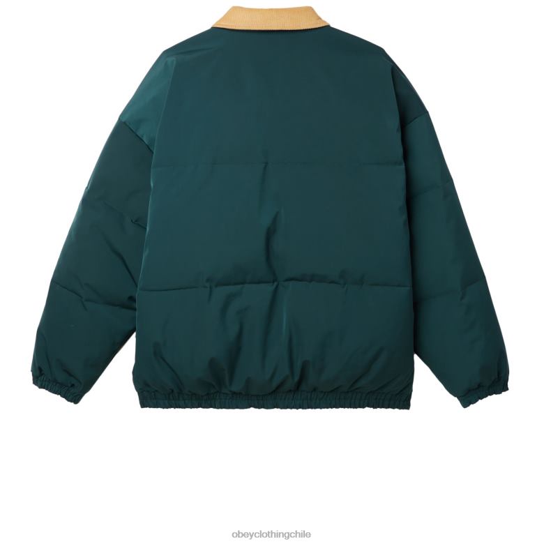 ropa 40VX819 hombres chaqueta susurra OBEY frontones verdes múltiples