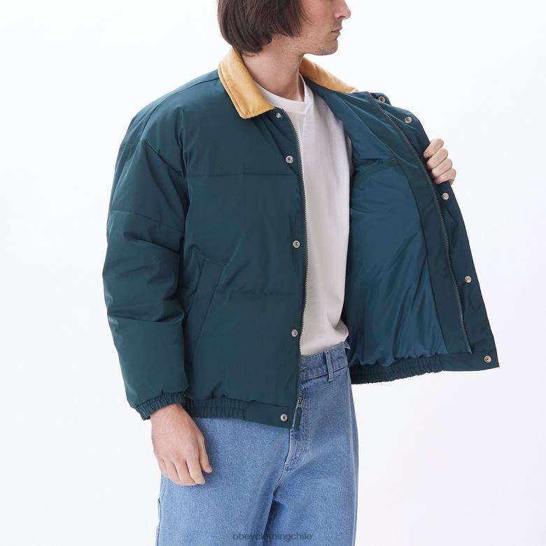 ropa 40VX819 hombres chaqueta susurra OBEY frontones verdes múltiples